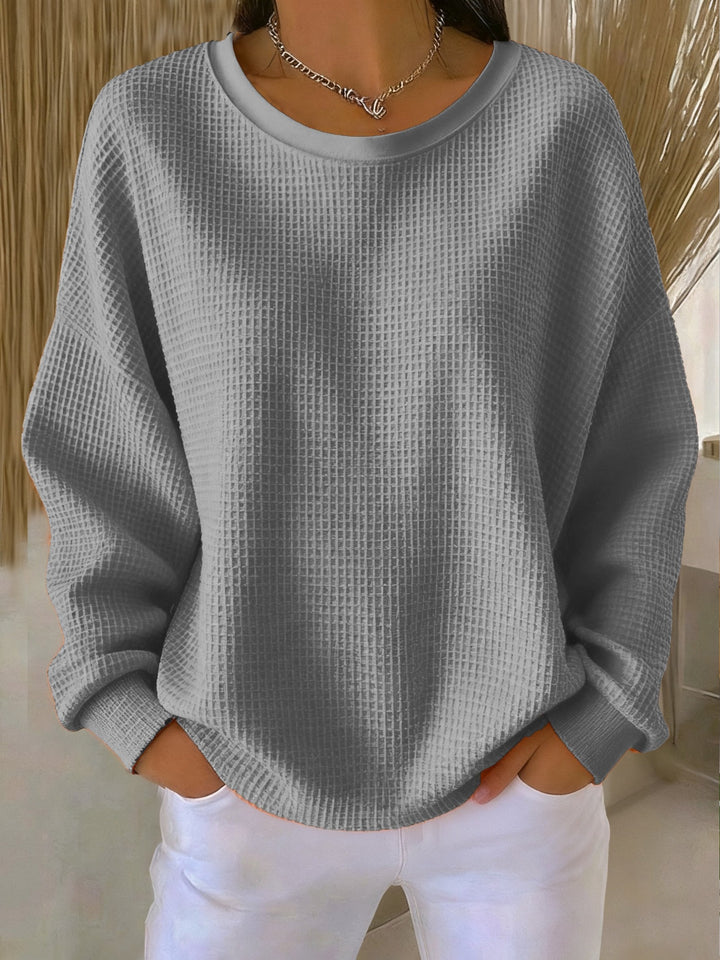 KATE | WAFFLE KNIT WINTER SWEATSHIRT