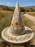 Wildflower Meadow Handcrafted Quilted Witch Hat