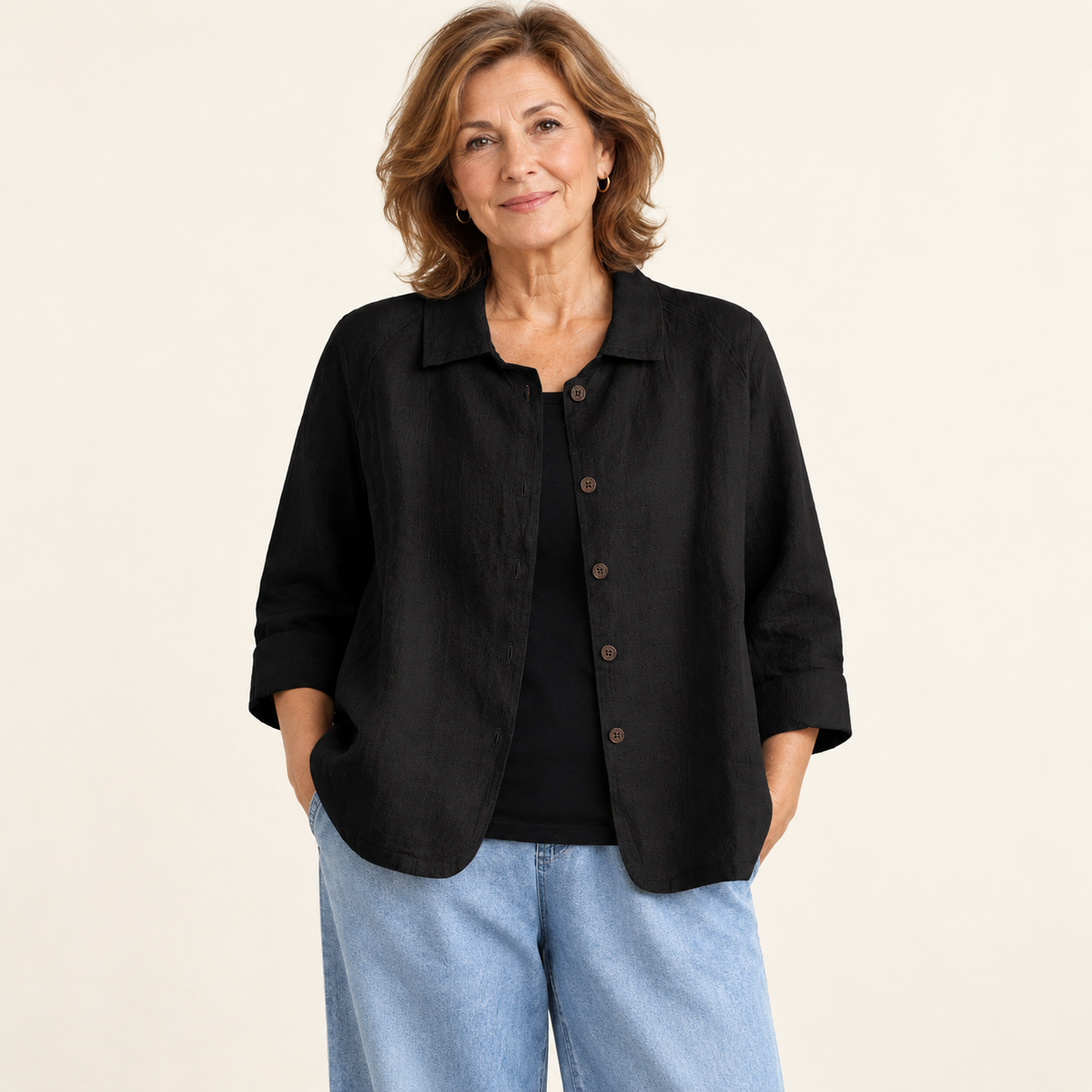 Arabella Black Blouse front view