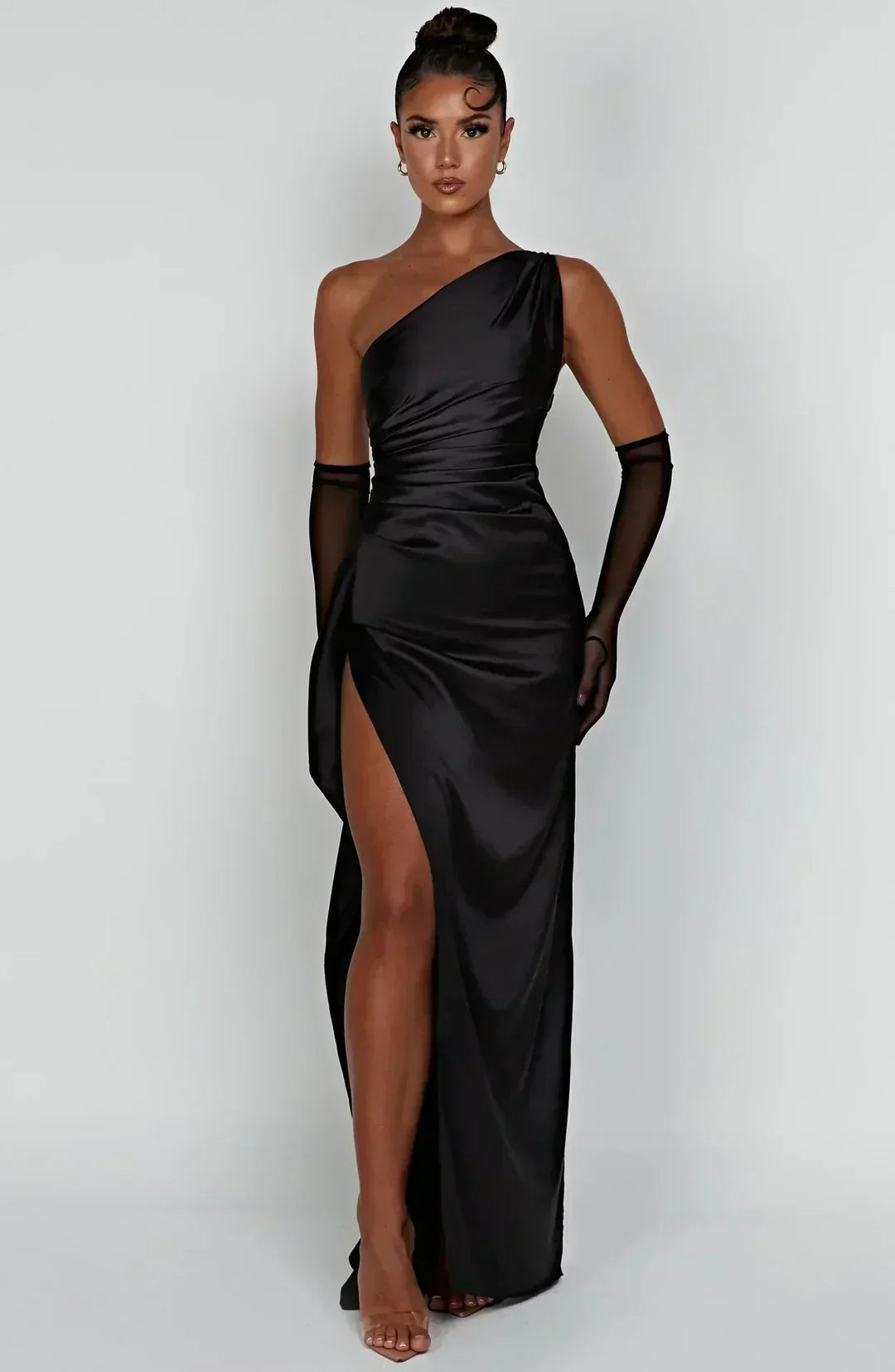 ARALUEN | DRAPE SATIN EVENING GOWN