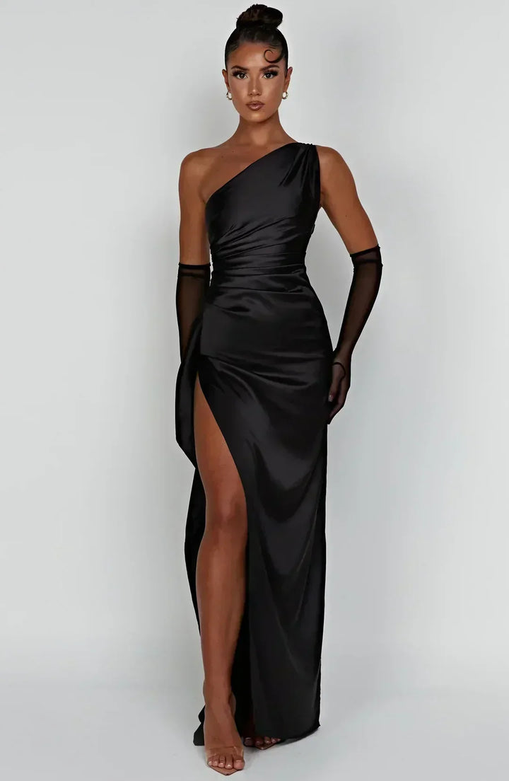 ARALUEN | DRAPE SATIN EVENING GOWN