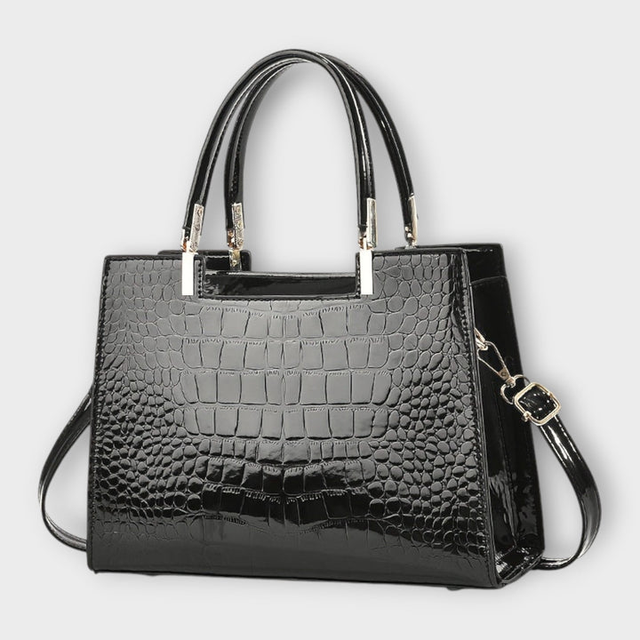 Maison Verdelle - Handtas met glanzend krokodillenleerpatroon