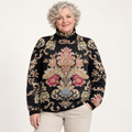 Benedicta artistic knit jumper on a mature model