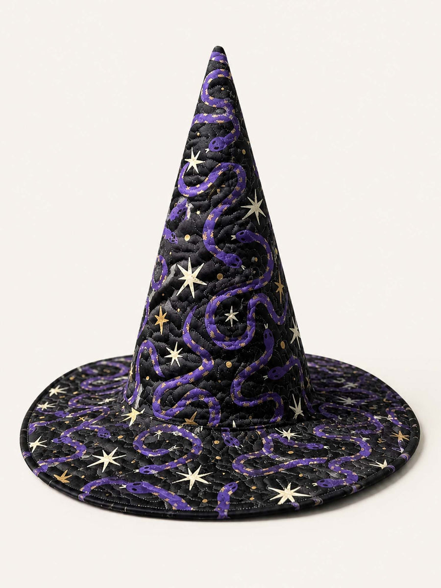 Dark Magic Snake Handcrafted Quilted Witch Hat