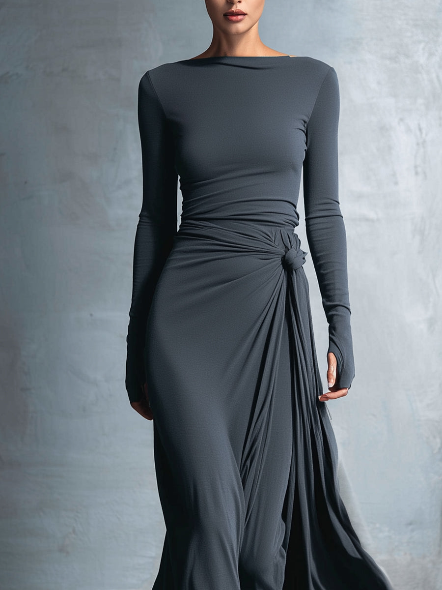 YASMINA | MAXI DRESS WITH SIDE TIE