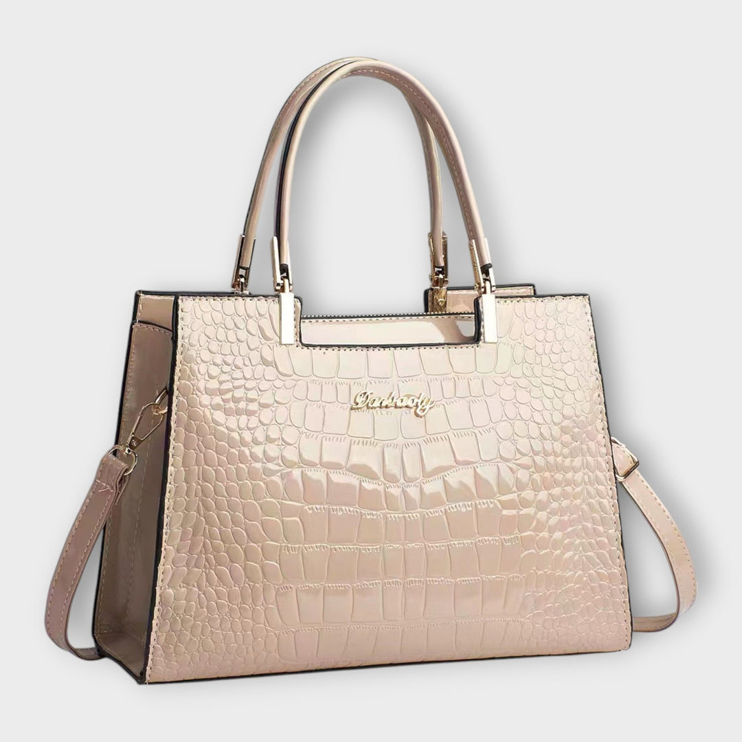 Maison Verdelle - Handtas met glanzend krokodillenleerpatroon