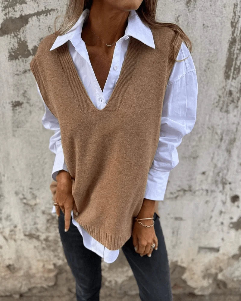 Beatrice V-Neck Knit Jumper