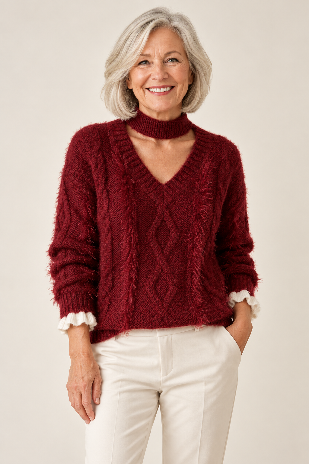 Leona – Elegantly Designed Jumper on a mature model