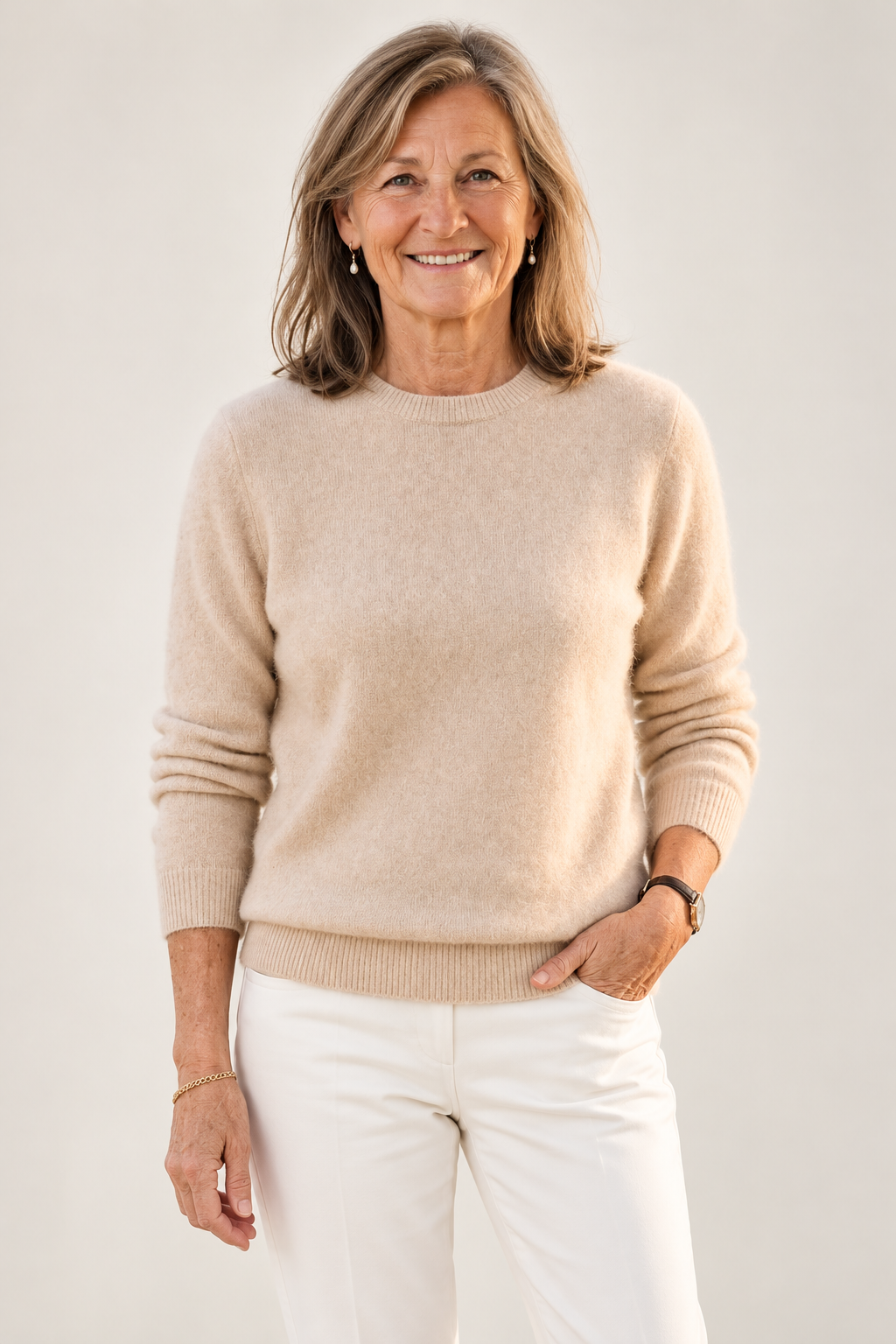 Jasmine – Gracefully Designed Jumper on a mature model