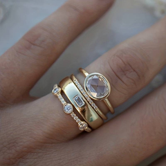Gold & Zirconia Ring Set