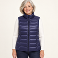 ISA Navy Blue padded gilet on mature model, front view