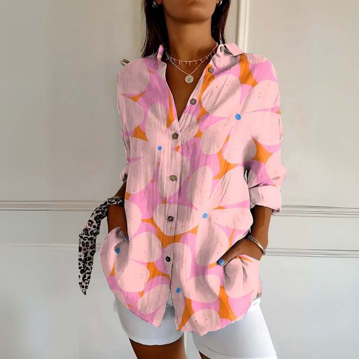 Mira™ | Dames Blouse met Bloemenprint en Knoopsluiting