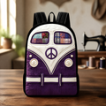 Zaino Trapuntato Viola Hippie con Spallacci Neri