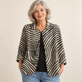 Margaret Graphic Flax Blouse front view
