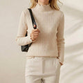 Nora – Lettuce Edge Mock Neck Knit Jumper