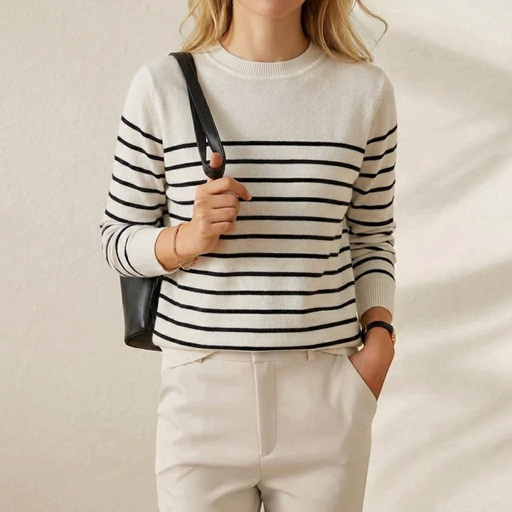 Marion – Breton Stripe Crewneck Pullover Jumper