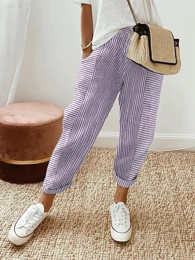 Veyra | Striped Relaxed Trousers