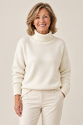 Martha – Oversized Turtleneck Jumper on a mature model