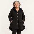 Women's warm lined hooded coat — front