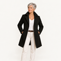 Long Wool Coat – Black – front