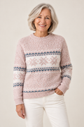 Megan – Fair Isle Crewneck Jumper on a mature model