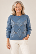 Ingrid – Vintage Inspired Jumper on a mature model