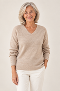 Isobel – Vintage Inspired Jumper on a mature model
