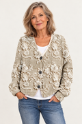 Women's Floral Button Jacket – Relaxed Fit — front on model